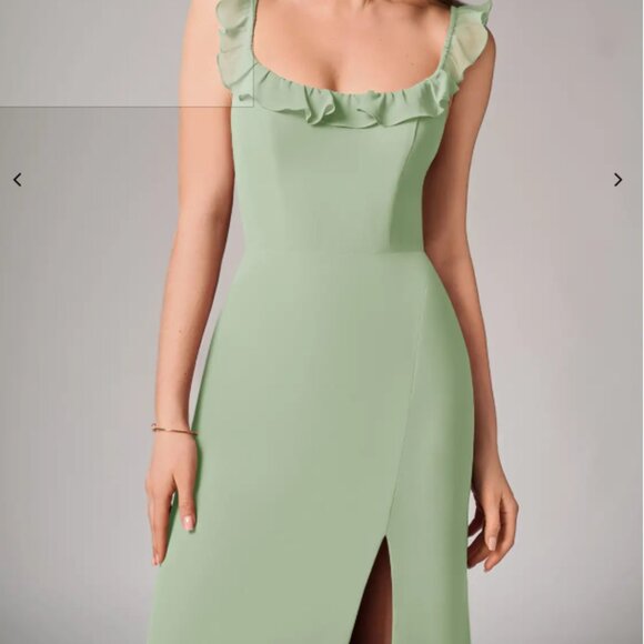 Azazie Callie Dusty Sage Dress - Picture 4 of 15